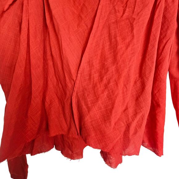 See By Chloe Womens Red Blouse Lightweight Size 4 Holiday Valentines Raw Hem - Picture 3 of 7